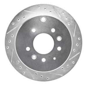 Mazda MPV Brake Rotor (1) - Rear Right - R1 Concepts - Drilled & Slotted - Silver - `92-`06